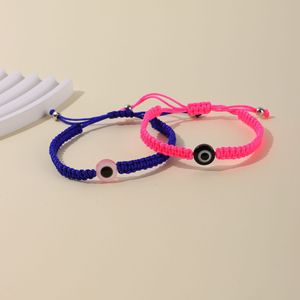 Bracelet personnalisable en corde rouge porte-bonheur avec perles œil <span class=keywords><strong>turc</strong></span> bleu, tissé à la main, pour femme, homme, couple, bijou de poignet pour mariage - Product Image 5