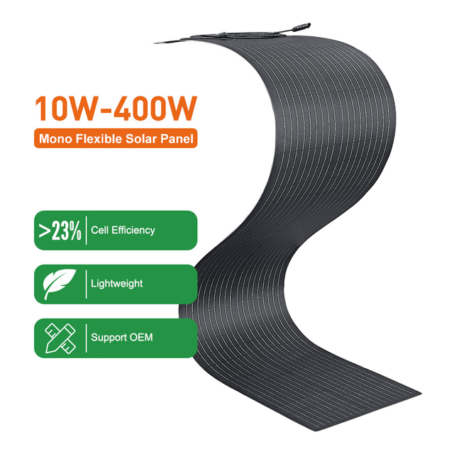 Custom Made 120W 240W Flexible Thin Film Solar Panel for Curved RV Roof High Conversion PV Module Easy Install Solar Kit