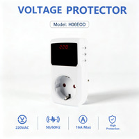 Protecteur de tension numérique automatique, protection contre les surtensions et les fuites, 5 KVA, monophasé, AC 220V, 16A, prise EU pour réfrigérateur