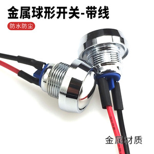Metal <b>Push</b> <b>Button</b> <b>Switch</b> 12mm IP65 Waterproof With Wire Leads For Industrial Equipment - Product Image 4