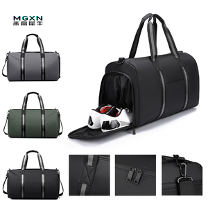 Bolsa de viaje deportiva para hombre, bolsa de deporte impermeable de piel sintética de gran capacidad y personalizada a la moda con cremallera para gimnasio, venta al por mayor - Product Image 2