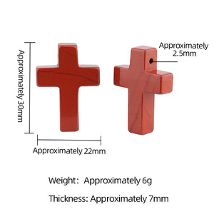 천연석 십자가 펜던트 목걸이 멀티 스톤 크리스탈 종교 장신구 남녀 공용 - Product Image 4