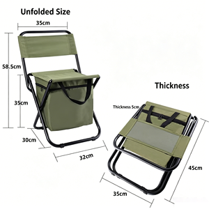 Heat Preservation Folding Seat <b>Stool</b> Portable Camping Fishing Collapsible Chair with Backpack and Cooler Bag - Product Image 2