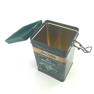 Boîtes de conserve de café Jacobs de 250, 500 et 1 kg, de qualité alimentaire, vides, rectangulaires, avec couvercle à clip, 102*95*170 mm - Product Image 2