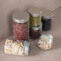 Bocaux en verre transparents pour miel et cornichons, avec couvercle métallique, contenances variées (75ml, 100ml, 150ml, 200ml, 220ml, 250ml, 500ml, 750ml, 1000ml)