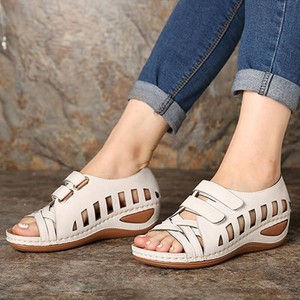 <span class=keywords><strong>Scarpe</strong></span> da donna di <span class=keywords><strong>grandi</strong></span> dimensioni in tinta unita in Velcro comode <span class=keywords><strong>scarpe</strong></span> da spiaggia estive con fondo piatto leggero e Casual - Product Image 4