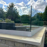 EKOO Maßgefertigtes Aluminium-U-Profil Glasgeländer für Treppen und Balkone, Rahmenloses Glasbalustradensystem