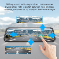 Nouveau miroir Dash Cam 1080P 9.66 "Full HD tactile double objectif vue arrière Vision nocturne pour voiture Dvr caméra