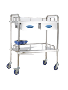 बहु-कार्यात्मक 304 स्टेनलेस स्टील चिकित्सा ट्रॉली मोटी सर्जरी और अस्पताल के उपयोग के लिए प्रयोगशाला भंडारण कार्ट - Product Image 6