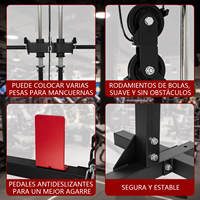 Sistema de Entrenamiento Multifuncional EIGFOH Profesional, Rack de Potencia Integrado de Metal, Soporte para Sentadillas de Alta Resistencia, Cable para Polea de Tracción