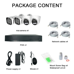 Kit NVR POE TSEye de 4 Canales, Sistema de Vigilancia con Cámara CCTV de 4MP, 5MP, 8MP, 4K con Visión Nocturna a Todo Color, Detección de Movimiento y Audio Unidireccional - Product Image 3