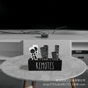 Remote Control Organizer <b>Box</b> Rectangle Black White With Partitions Desktop Storage Living Room <b>Small</b> Item Holder - Product Image 1