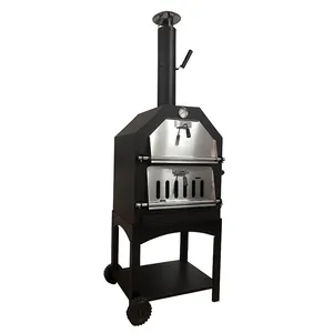 Wholesale Wood Fired Iron Double Door Dome Pizza Oven Traditional Portable Outdoor Bbq Charcoal Wood Fire Commercial Or Sale