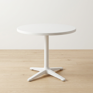 All-Weather Resin Perforated <b>Round</b> Pedestal Bistro <b>Table</b> MN05 | Sleek Modern Commercial <b>Outdoor</b> Cafe Desk - Product Image 1