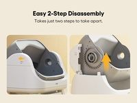 PETPIVOT AutoScooper 12 Lite Bac à litière automatique pour chat, entrée par marchepied détachable, accès facile pour les chats, multi-chats, nettoyage facile