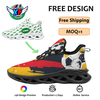 Chaussures de marche décontractées pour hommes avec logo personnalisé, motif football, respirantes, en maille, légères, style streetwear
