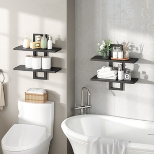 Wholesale Bathroom Wall Mounted Shelves, Floating Storage Shelf for Organizer, <strong>Corner</strong> Shelving Unit, Hanging Rack for Bathroom - Product Image 2