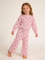 Ensemble de pulls en tricot personnalisé pour bébé fille, Saint-Valentin, cœur, tricot, automne et hiver, 100% coton, tenue décontractée