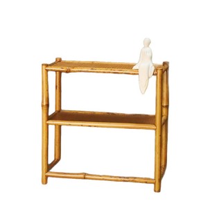 Meilu Bamboo Tea Rack Double Layer Retro Desk Storage For Tea Sets Eco Friendly Bamboo Material - Product Image 5