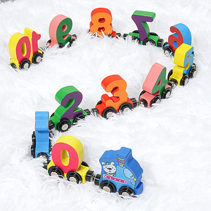 Tren de números magnéticos con bolas de madera, juguete educativo de 12 vagones para niños pequeños de 1 a 3 años, aprendizaje de matemáticas - Product Image 3