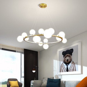 Minimalist ische moderne Designer LED Pendel leuchte Klarglas Kronleuchter Indoor Home Ball Decke Hängelampe - Product Image 4