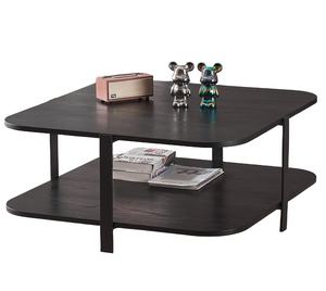 Table de rangement Moderne luxe carré noir Panneau de fibres de densité moyenne Mobilier de salon Table de centre de thé - Product Image 6