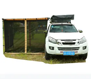 Hot Verkoper Outdoor Intrekbare Rooftop Auto Side Luifel Met Mesh Zijwanden Canvas Foxwing Luifel Tent
