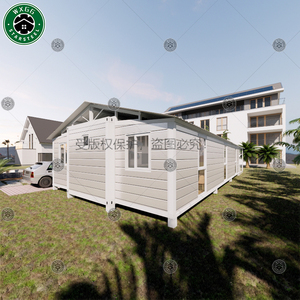 Maison conteneur blanche extensible, préfabriquée, pliable et modulaire, avec de grandes fenêtres en verre pour un espace de vie lumineux - Product Image 5