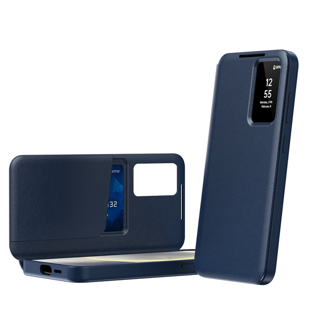 PU Leather Smart Window Phone Cover Luxury Auto Wake/Sleep Mobile Phone Case for Samsung Galaxy S24 S23 S22 S25 Ultra