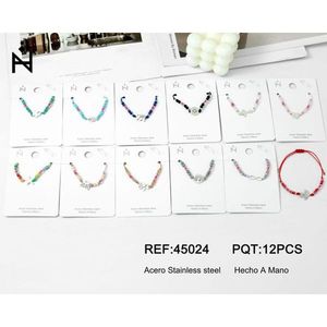 Set di 12 Braccialetti con Perline in Acciaio Inossidabile, Gioielli Artigianali alla Moda - Product Image 1