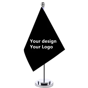Size 14x21cm Custom Your Logo With Stand Set Advertising Customized Office Desk Table Standing Flag Room Decoration