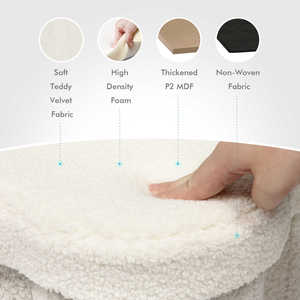 Bailey Fournisseur <span class=keywords><strong>de</strong></span> meubles Floral Round Ottoman Repose-pieds Faux Teddy Fur Tabourets <span class=keywords><strong>de</strong></span> rangement pliables Ottoman - Product Image 3