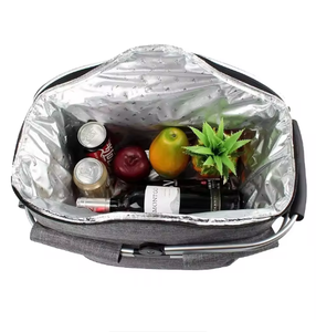 Panier isotherme pliable grande capacité avec logo personnalisé, poignée en aluminium, sac de transport portable pour pique-nique - Product Image 3