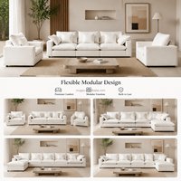 Luxuriöses Modernes Minimalistisches Outdoor-Sofa-Set Flexibles Modulares Design Gepolsterte Couch für Wohnzimmer Schlafzimmer Esszimmer
