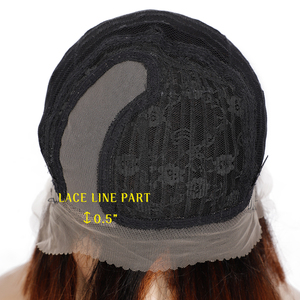 วิกผมตรงแบบโนเบิลสวิส ยากิ  วัสดุสังเคราะห์  แสกข้าง  แบบลูกไม้ด้านหน้า  สีน้ำตาลออมเบร  ทนความร้อน  สำหรับคอสเพลย์  สำหรับผู้หญิงผิวสี  ทรงบ๊อบ - Product Image 6