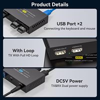1080p 60Hz pour HDMI KVM Extender Séparateurs Vidéo 1x2 USB RJ45 Port 50m Cat5e/6 Ethernet TX RX pour Souris Clavier Vidéo