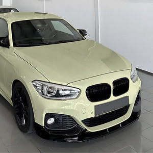 Bmw 1 Series F20 F21 Lci M Sport Front Lip <b>Splitter</b> Piano Black Carbon Fiber Texture 2015-2019 Abs Material - Product Image 1