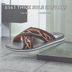 Sandalias de hombre con tiras cruzadas, punta abierta, parte superior tejida, suela de EVA, casuales para exteriores - Product Image 2