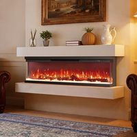 Insert de cheminée électrique intelligent Kalsubo à 3 faces de 50 pouces, compatible avec Alexa et le contrôle par application. Il possède 15 couleurs de flammes réalistes