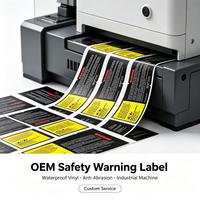 Autocollant d'avertissement de sécurité industrielle direct usine, étiquette en vinyle auto-adhésive découpée à la forme, imperméable, pour marquage de machines