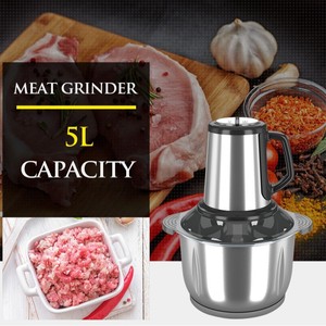 Picadora de Carne de Acero Inoxidable de 5L, Procesador de Alimentos de Alta Potencia, Licuadora, 110V, Estándar Americano, Electrodoméstico Pequeño - Product Image 2