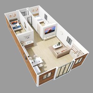 Casa Plegable Integrada Residencial <span class=keywords><strong>de</strong></span> 40 Pies <span class=keywords><strong>con</strong></span> Estructura <span class=keywords><strong>de</strong></span> Acero y Paneles Sándwich - Product Image 3
