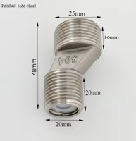 304 acier inoxydable Anti-refoulement retour eau Offset douche mitigeur contrôle coude Angle robinet raccord excentrique