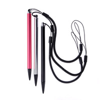 Stylet tactile rétractable à ressort pour écran résistif, noir, pour écrire, dessiner et peindre, avec cordon, pour navigateur GPS et PC