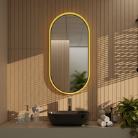 Miroir de salle de bain LED avec cadre en acrylique, anti-buée, lumière multicolore et commande tactile |   Support de la personnalisation OEM/ODM