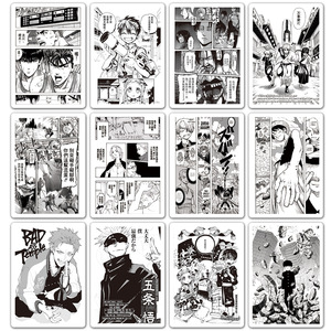 50 nouveaux autocollants noirs et blancs de <span class=keywords><strong>manga</strong></span> comique japonais pour décoration murale de téléphone autocollants d'anime étanches - Product Image 3