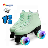 Nouvel Arrivage : Ensemble de Chaussures à Roulettes Lumineuses avec Genouillères pour Femmes, Adultes et Filles