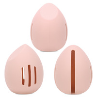 Étui pour éponge de maquillage en silicone, support portable, conteneur de rangement ventilé pour houppette à poudre, 3 couleurs