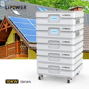 Lipower 15Kwh 20Kw Inversor Híbrido Lifepo4 Powerwall Ess Sistema De Armazenamento De Energia Doméstica Recipiente De Energia Solar Bateria Empilhável