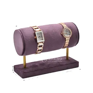 Shero Good Quality Bracelet Rack Jewelry Neck stand Purple Velvet Metal Jewellery Tray Watch sets